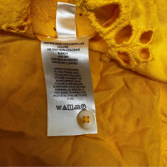 Anthropologie Tallulah Yellow Eyelet Dress size Large - Picture 8 of 12